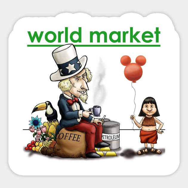 World market Sticker by CIZDIBUJOS